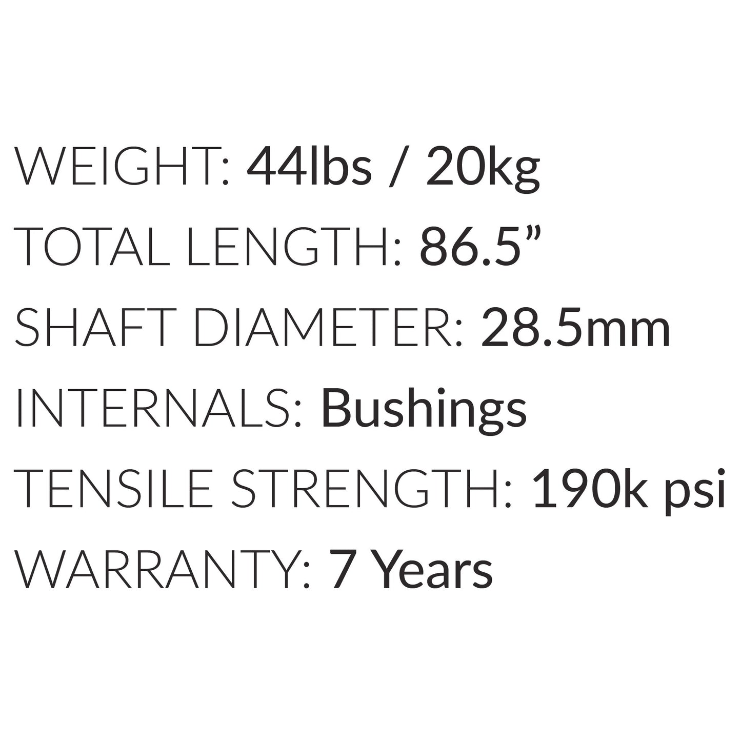 7' USA Black Zinc Olympic Barbell